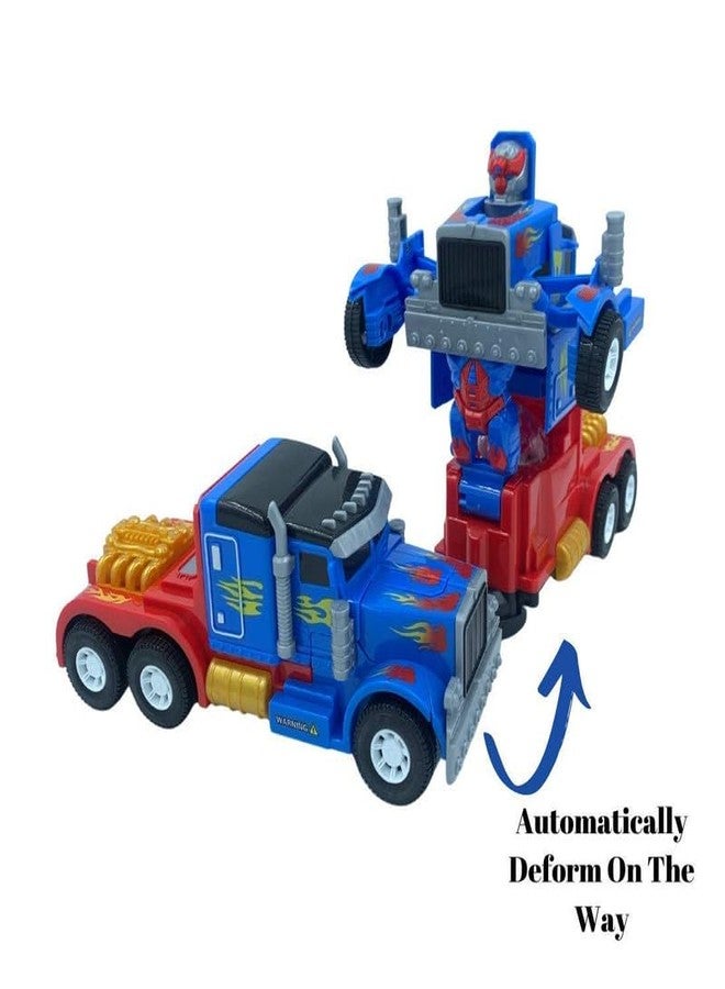 KONIGIN Play Game Robot Deform Truck Bump and Go Action 2 in 1 Converting Robot to Car Toy with 3D Lights and Music Truck Toy for Kids Boys (Multicolor) - Image 3